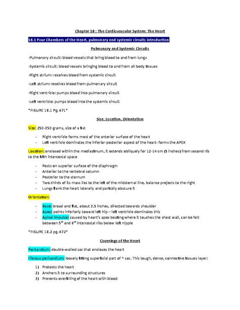 Chapter 18 - The Heart Chapter Human Anatomy and Physiology - Chapter