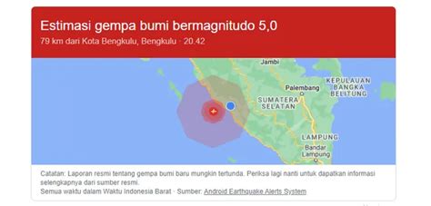 Lagi Gempa Terkini Guncang Bengkulu Berkekuatan Sr Waspada Gempa