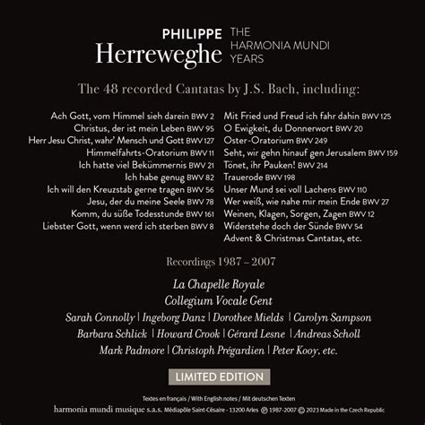 Philippe Herreweghe The Harmonia Mundi Years Harmonia Mundi