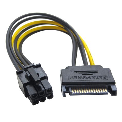 สายแปลง Sata To 6pin C22 Pci E Male อะแดปเตอร์การ์ดพาวเวอร์ซัพพลาย