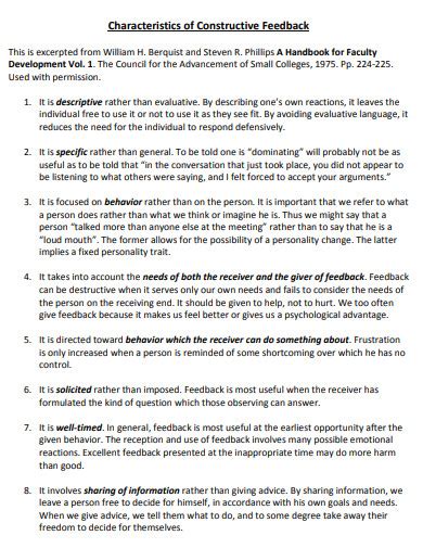 30 Constructive Feedback Examples In Pdf Examples