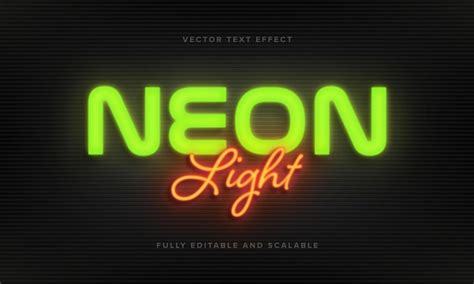 Premium Vector Green Neon Light Vector Text Effect