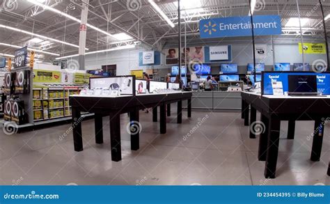 Walmart Supercenter Retail Store Interior Laprtop Editorial Image