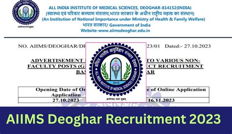 Aiims Deoghar Recruitment Non Faculty Various Post Apply Online