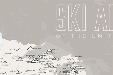 US Ski Resorts Map 24x36 Poster - Best Maps Ever