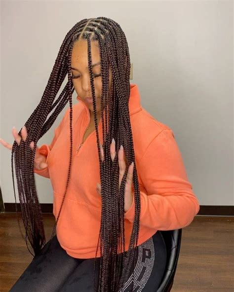 Houston Braider On Instagram “medium Knotless Braids Hip Length •click