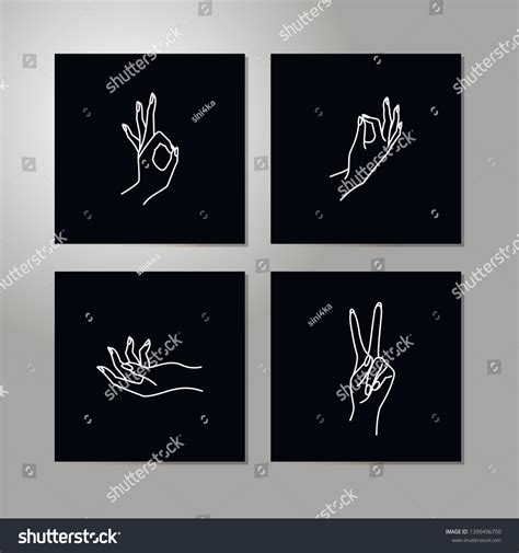 Womans Hand Line Collection Vector Illustration Stock Vector Royalty