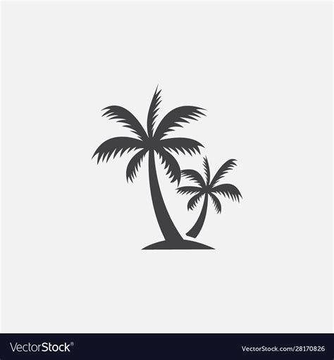 Palm Tree Icon Coconut Symbol Royalty Free Vector Image