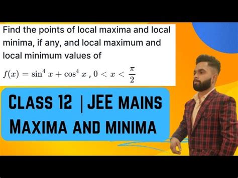 Class Local Maxima And Minima Jee Chapter Important