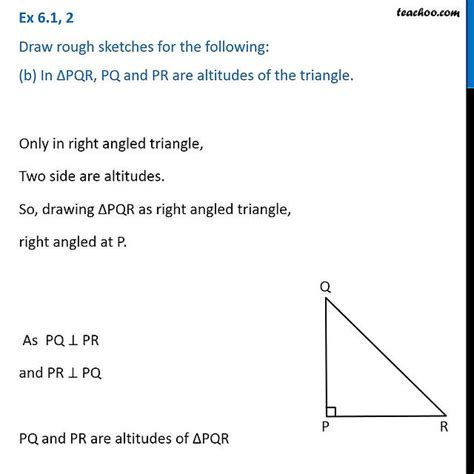 Draw Rough Sketch B In Pqr Pq Pr Are Altitudes Of The Triangle