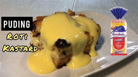 Puding Roti Sos Kastard Coklat Chip Bread Pudding With Custard Sauce