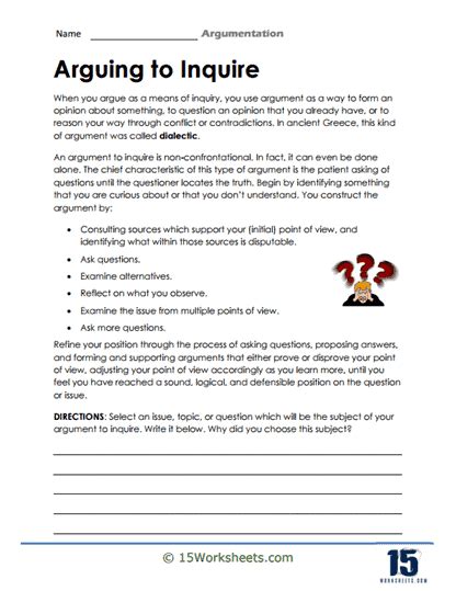 Argumentation Worksheets 15