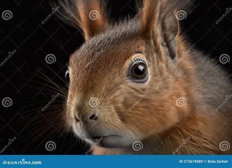 Generative Ai Portrait Of A Red Squirrel Sciurus Vulgaris Stock