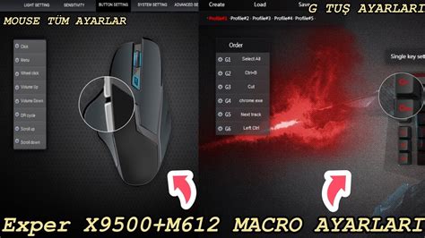 MOUSE VE KLAVYE MACRO ATAMALARI NASIL YAPILIR Exper X9500 M612 KLAVYE