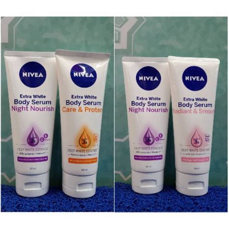 Paket Nivea Body Serum Care Protect 180 Ml Dan Night Nourish 180 Ml