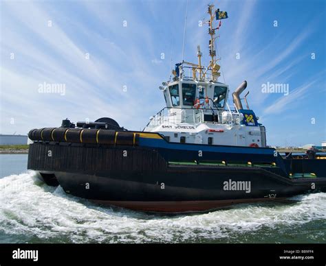 Smit Schelde Tug Boat In Action From Very Close Rotterdam Port The