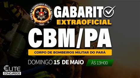 Gabarito Extraoficial Cbm Pa Youtube