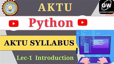 Python I Lec 1 I Unit 1 I Pragya Ma Am I Gateway Classes I AKTU YouTube