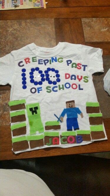 Minecraft 100th Day Of School Shirt 100th Day Of School Crafts 100 Day