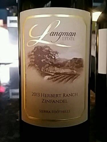 Langman Estate Herberts Ranch Zinfandel Vivino US