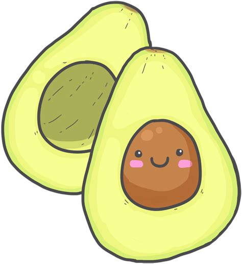 Organic Superfood For Hair Avocado Avocado Cute Png Clipart Full