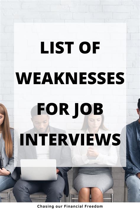 List Of Weaknesses With Examples For Job Interviews In 2020 Job