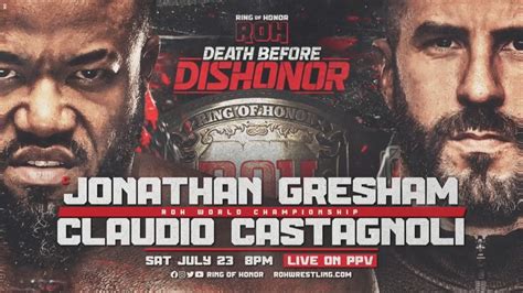 Jonathan Gresham defenderá el Campeonato Mundial de ROH ante Claudio