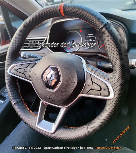 Renault Clio 5 2022 Sport Carbon Direksiyon Kaplama 2 Iskender Deri