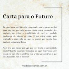 Carta Para O Futuro Seu Eu Do Futuro Te Espera Modelos De Carta