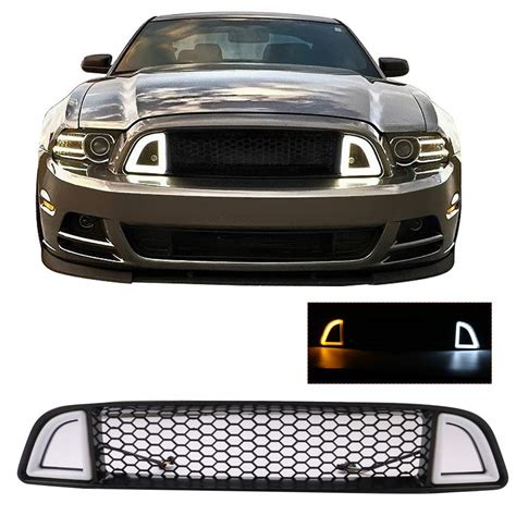 Grille Compatible With 2013 2014 Ford Mustang Non Shelby Trims Black