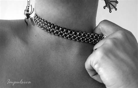 Unique Handmade Jewelry Designs By Impulsiva Chunky Silver Choker Necklace Punk Rock Collar