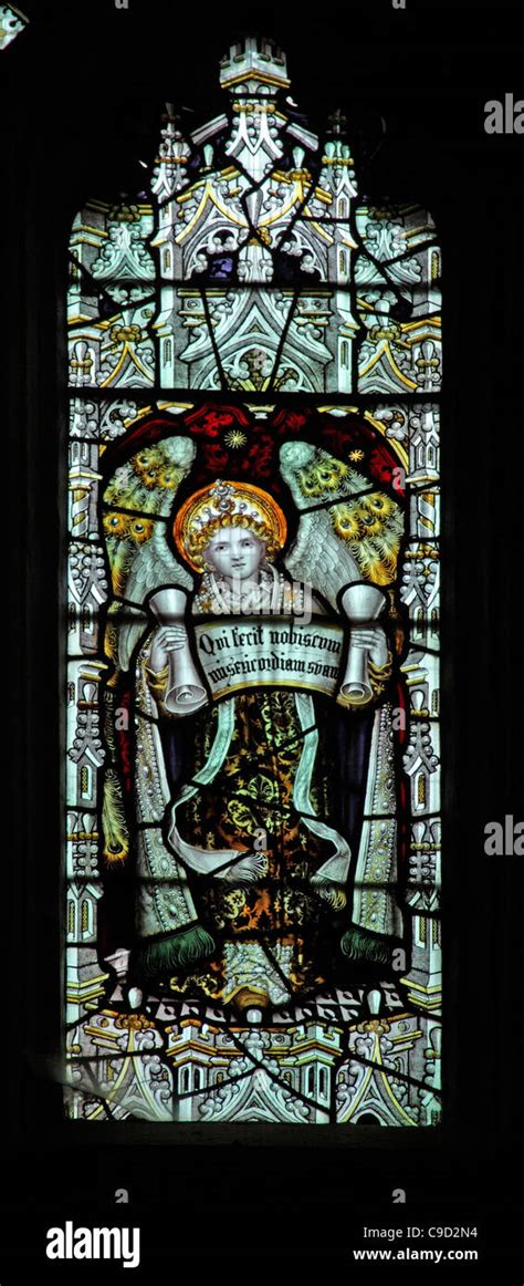 Stained Glass Window By The Kempe Studios Depicting An Angel St Mary