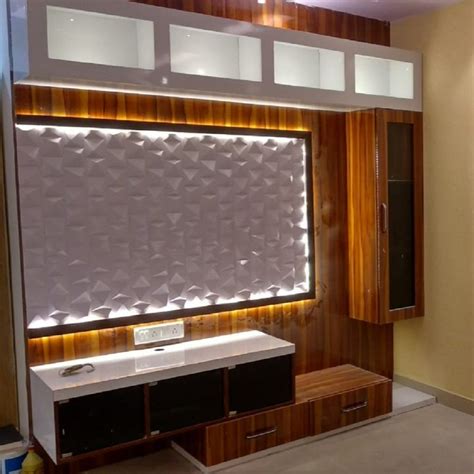 Plywood Glossy Wall Mounted TV Unit At Rs 1100 Sq Ft TV Wood Panel In