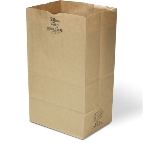 20lb Shorty Natural Brown Kraft SOS Bags Recycled Brown Paper Bags