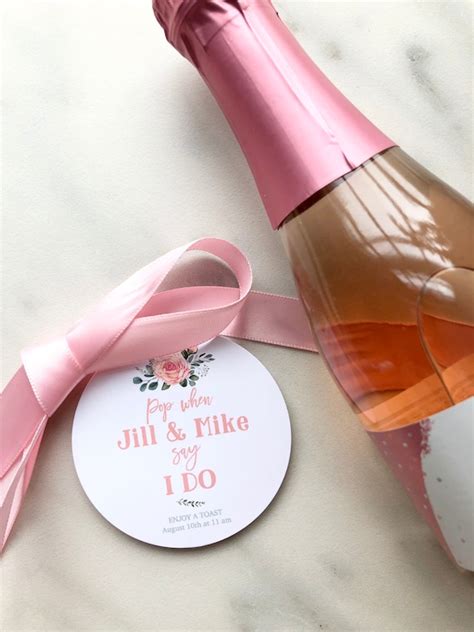 Mini Champagne Wedding Favor Tags Pop The Bubbly Bridal Etsy