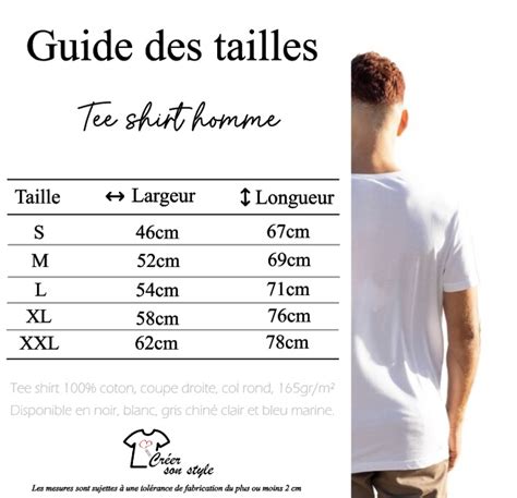 Tableau Dimension Des Tee Shirts Creersonstyle