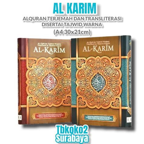 Jual Alquran Terjemah Dan Transliterasi Al Karim Tajwid Warna Ukuran