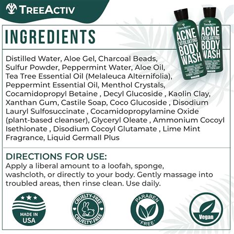 Treeactiv Gel Corporal Exfoliante Para El Acn Gel Corporal Exfoliante