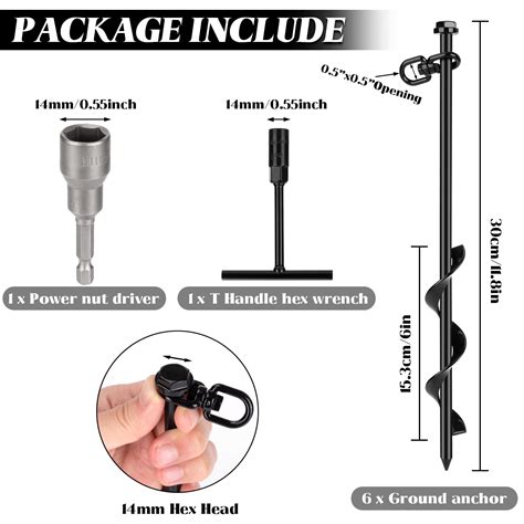 Faurimmer Pack Ground Anchor Heavy Duty Earth Anchors With T Handle