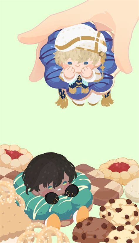 An Anime Character Laying On Top Of A Pile Of Donuts