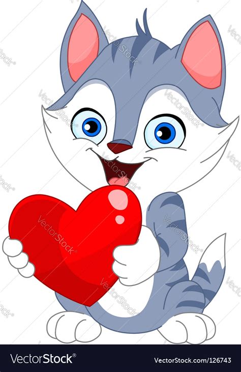 Valentine Cat Royalty Free Vector Image Vectorstock