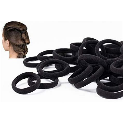 50 Pcs Black Hair Ties For Womenseamless Hair Bands That Will Not