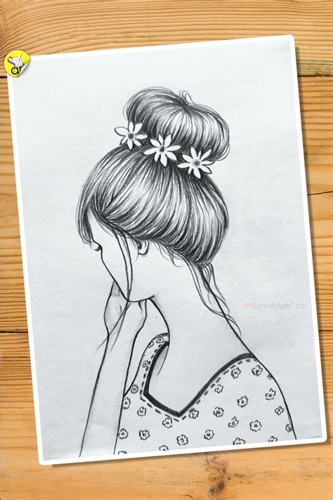 Beautiful Messy Bun Hairstyle Drawing Drawing Hairstyledrawing