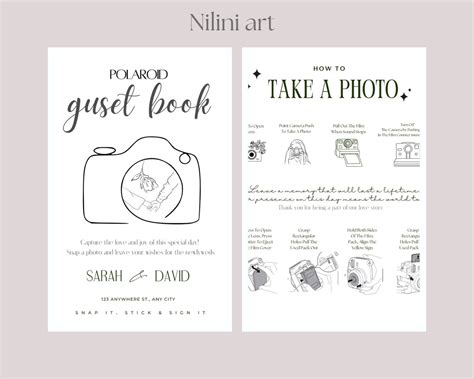 Polaroid Editable Template Guest Book Sign Instax Instructions How