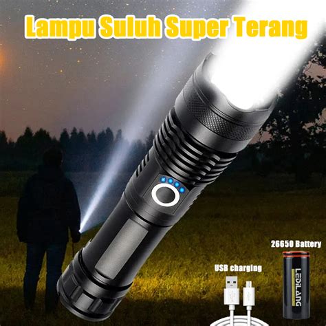 Super Bright Flashlight Lampu Lampu Suluh Terang Jarak Jauh Torch