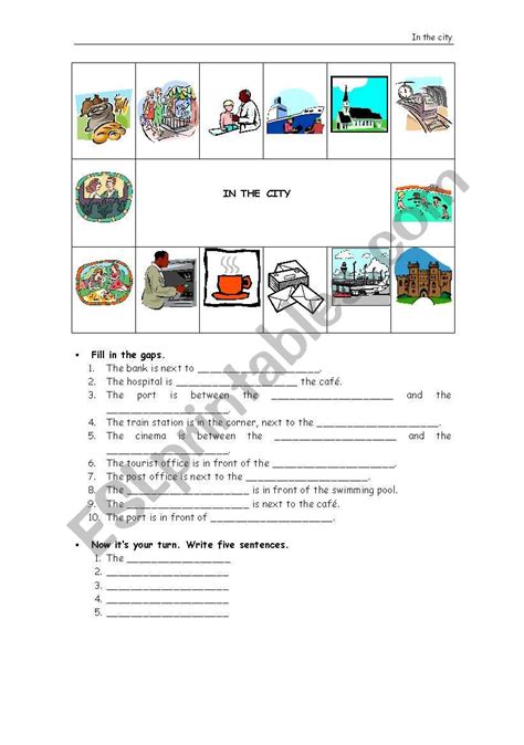 City Gaps Esl Worksheet By Pgd