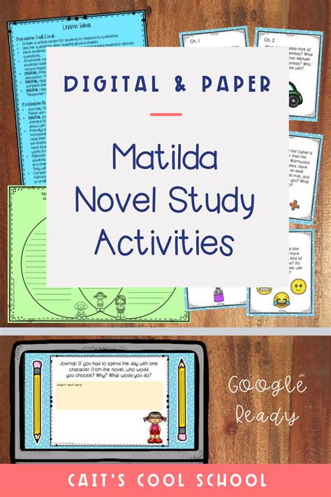 Matilda Novel Study Activities With Digital Versions Novel Study