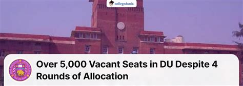 Over Vacant Seats In University Of Delhi Despite Four Rounds Of