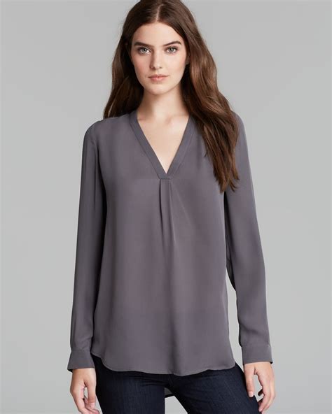 Lyst Joie Blouse Daryn Silk In Gray