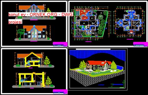 Proje Sitesi Konut Ev Autocad Projesi